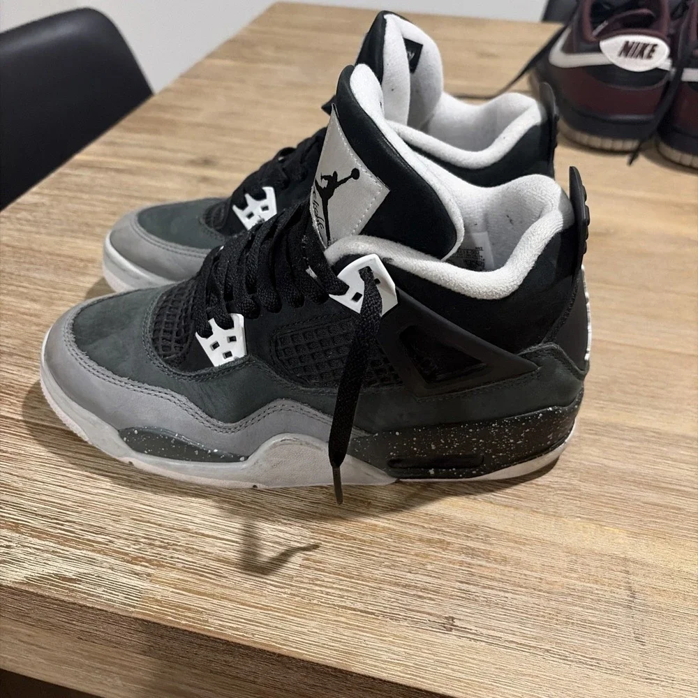 Kids Jordan 4 Fear Sneakers Black/gray Size 6Y No Box Gradeschool